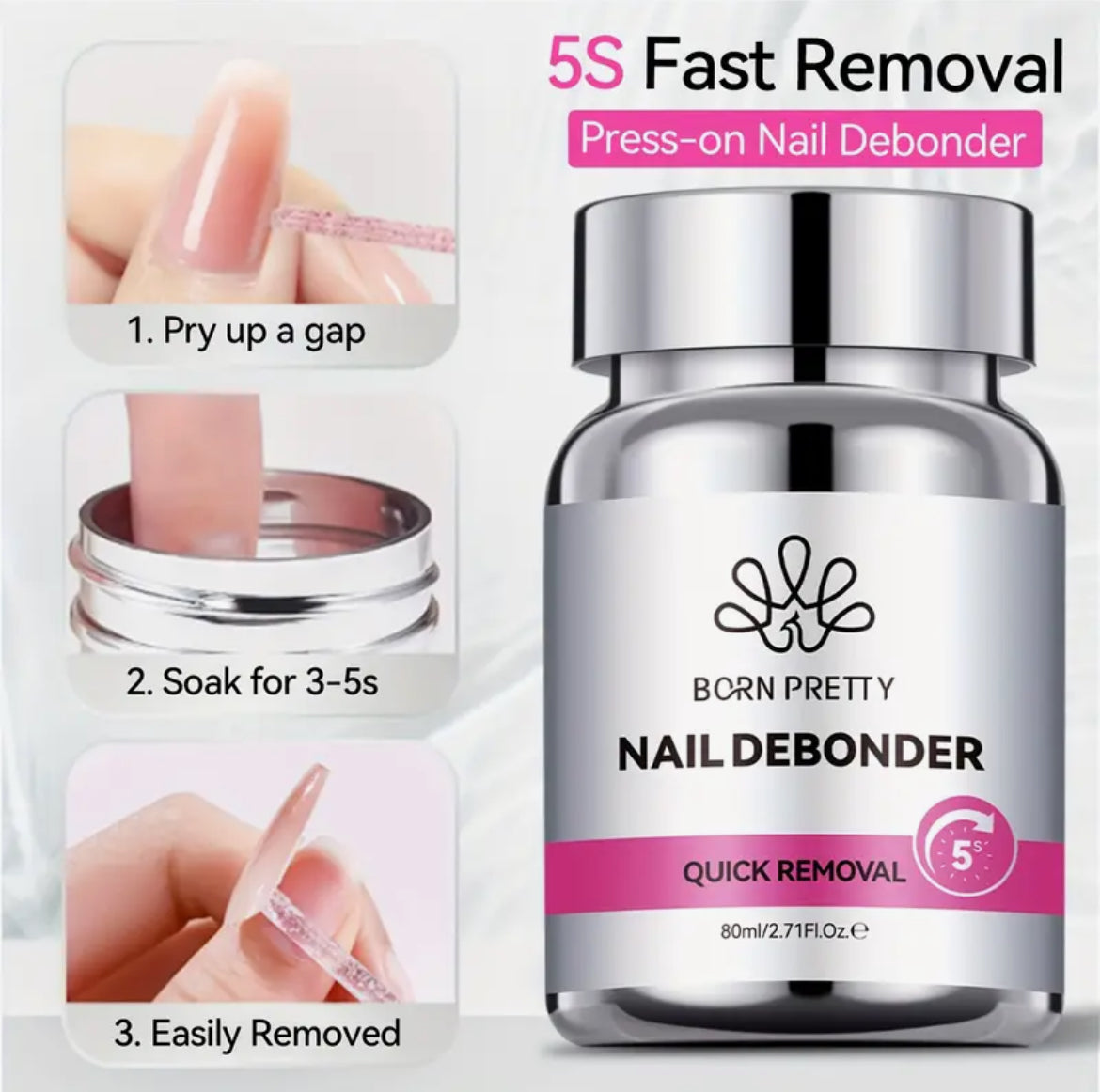 Nail debonder / remover pour capsules américaine dans 5 seconds