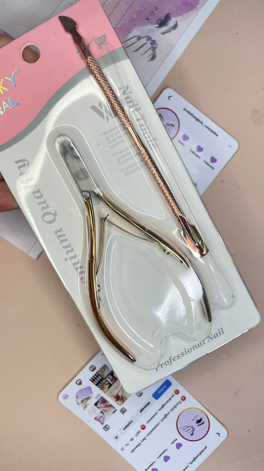 Kit repousse cuticules + coupe cuticules Vicky nails rose gold