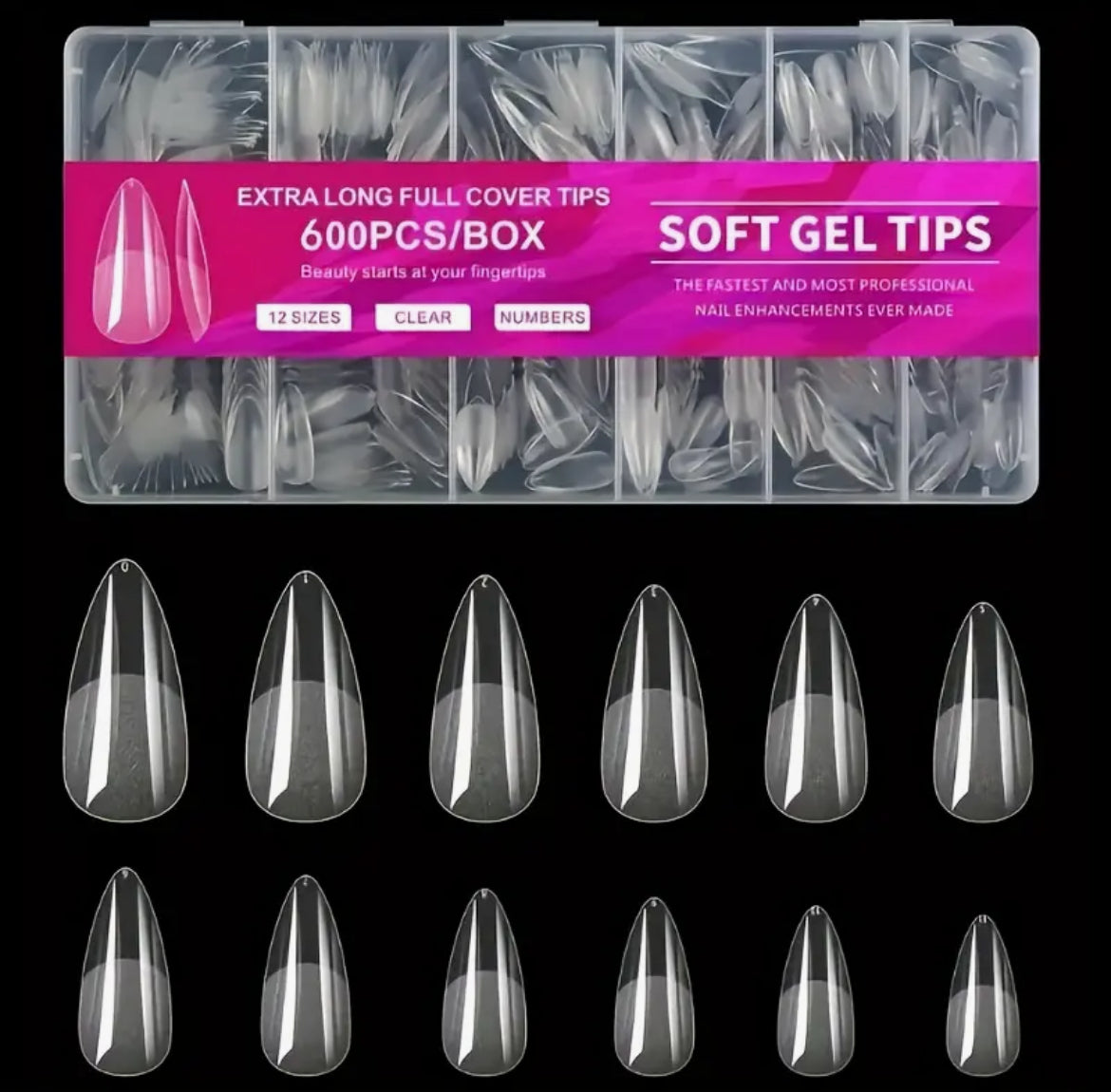 Capsules soft gel forme amande longue 600 pcs
