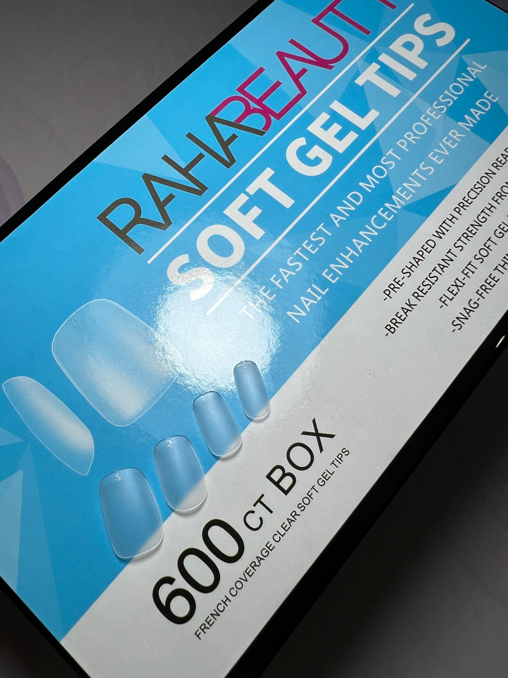 Capsules soft gel carrée super short Raha beauty 600 pcs
