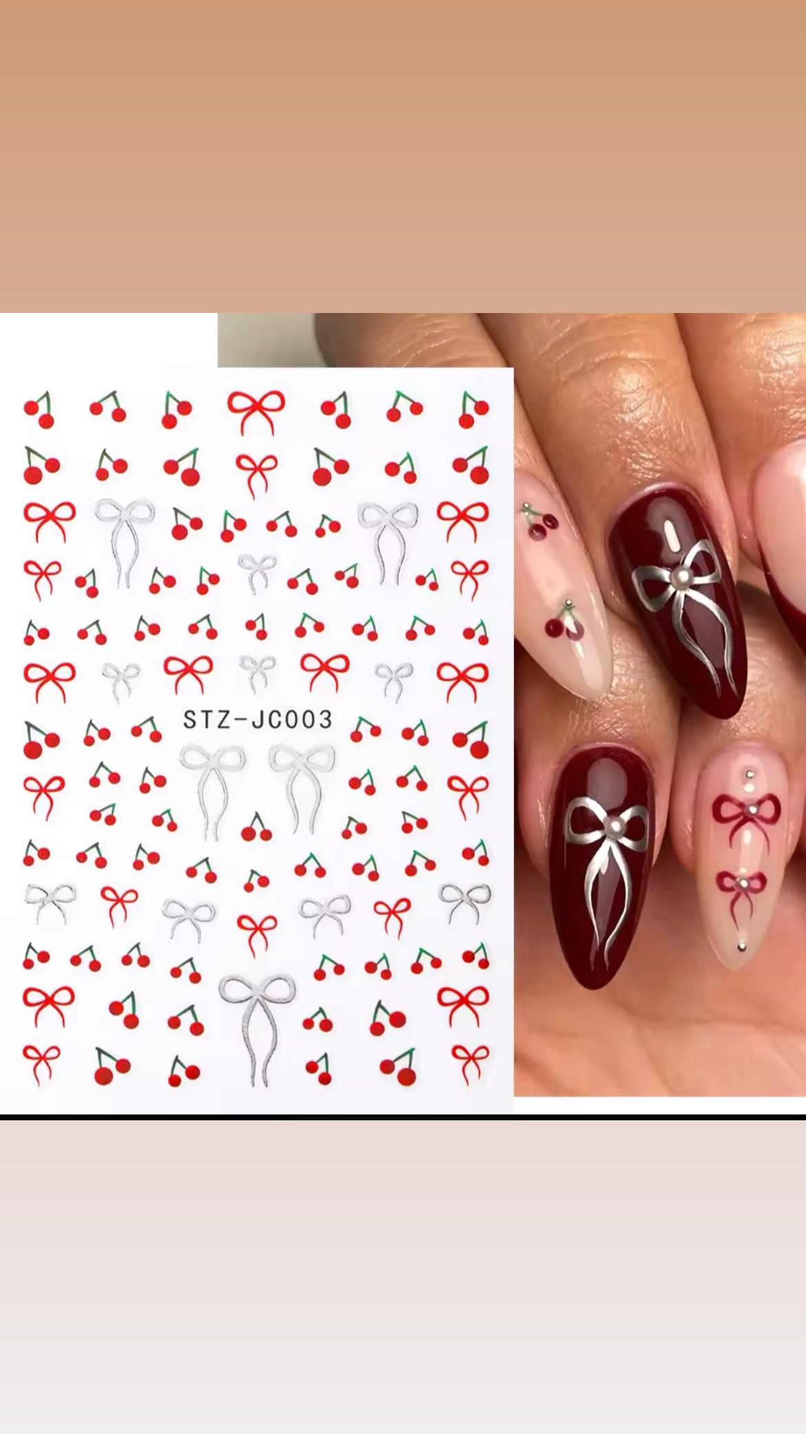 Sticker cerise noeuds