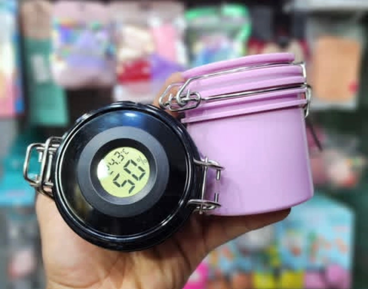 Pot de stockage de colle à cils avec température