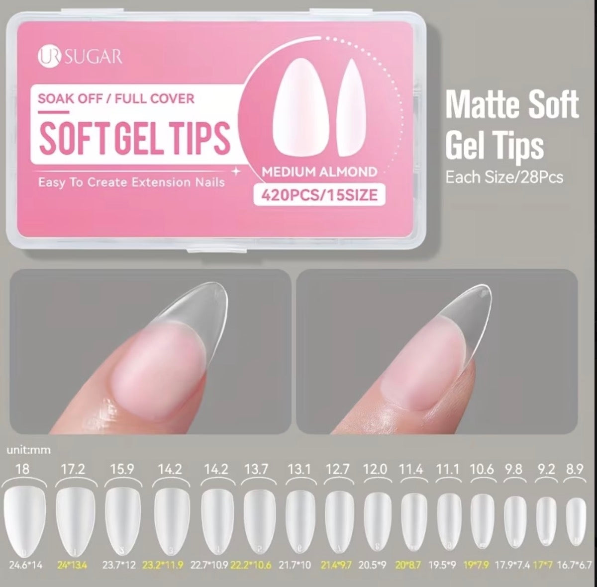 Capsules amande moyenne 420 pcs matte ur sugar