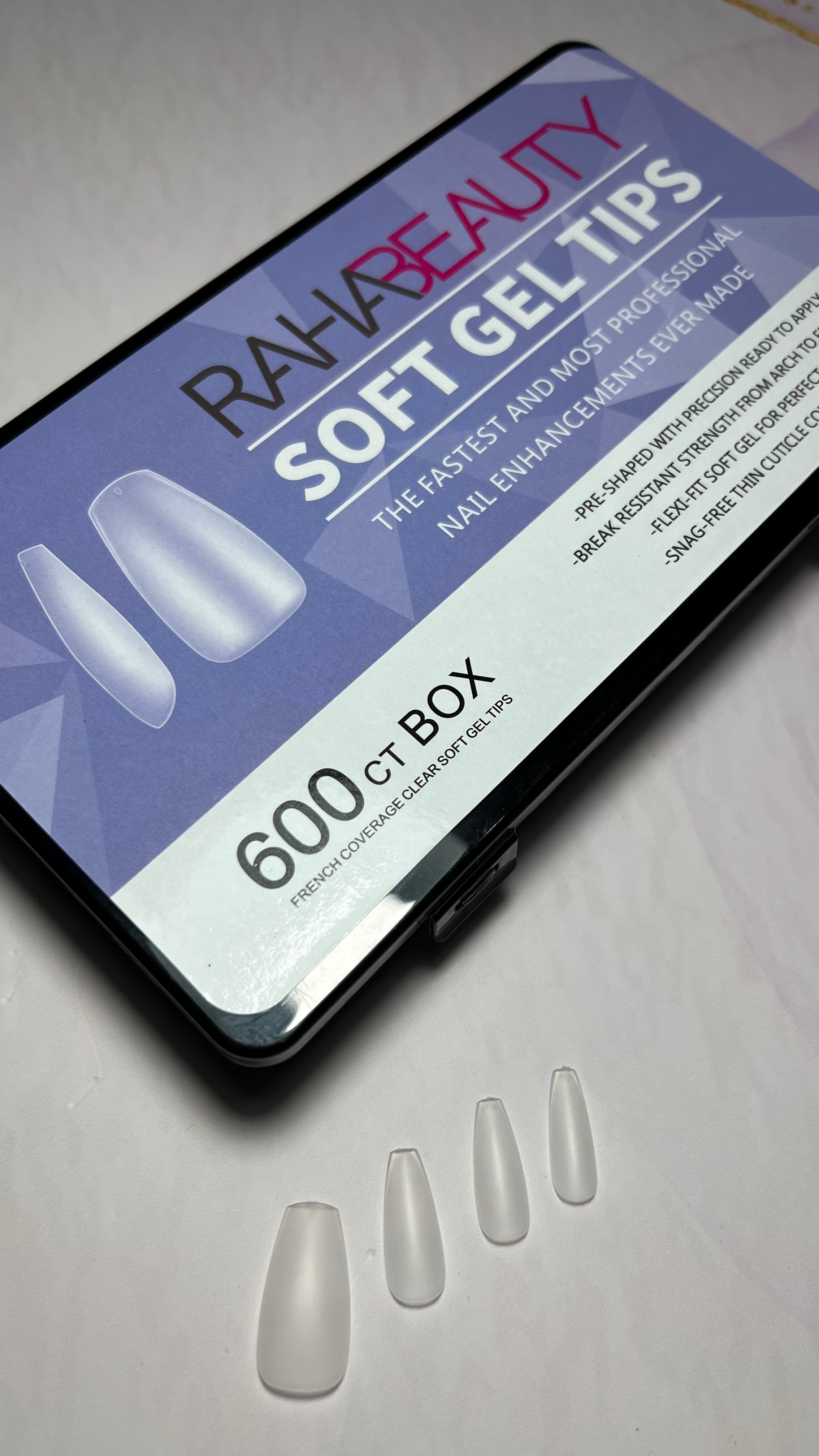 Capsules soft gel matte Raha beauty forme ballerine moyenne 600 pcs