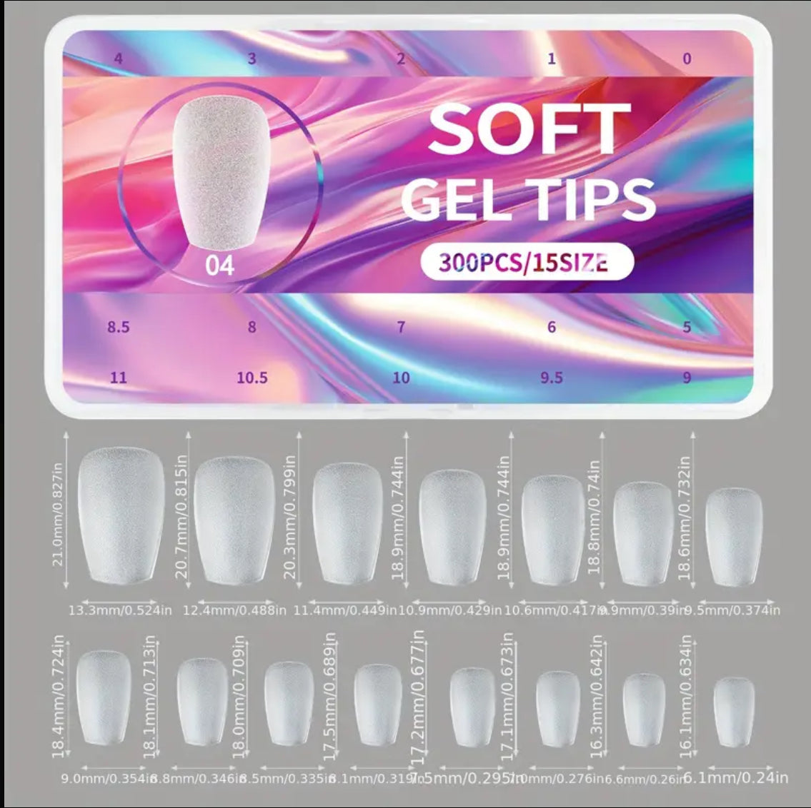 Capsules soft gel Forme ballerine moyenne 300 pcs / 04