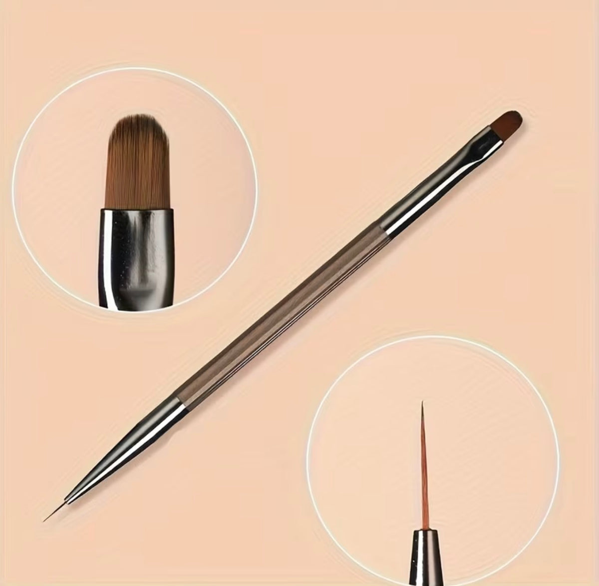 Pinceau double pour gel et nail art