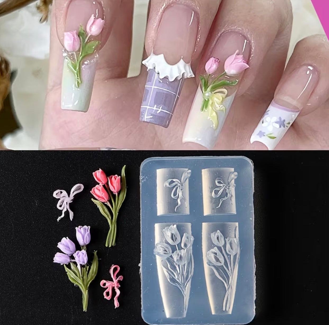 Moule silicone tulipes