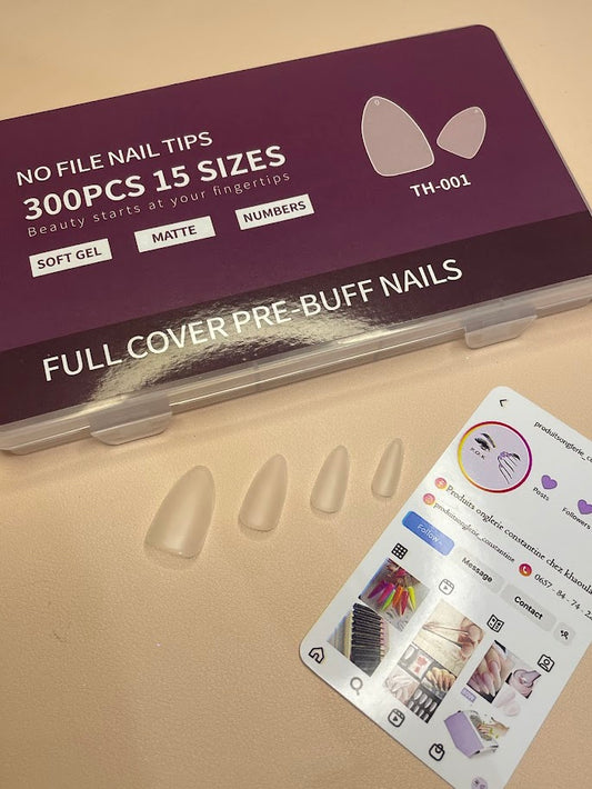 Faux ongles soft gel 300 pcs mattifiée